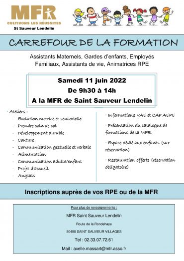 Carrefour de la formation- le 11 juin à la MFR de St Sauveur Lendelin