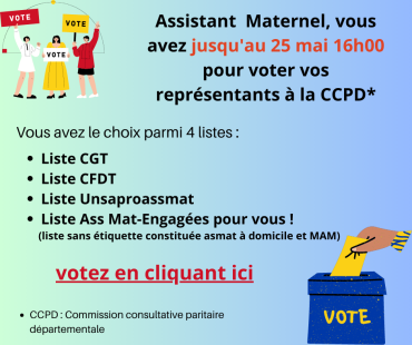 Election CCPD : Vous avez jusqu’au 25 mai 23
